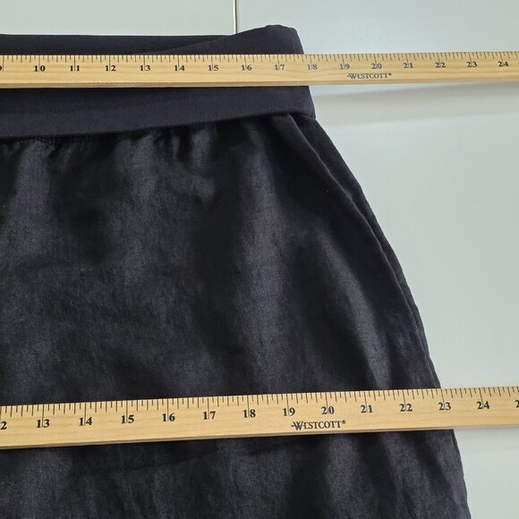 Lauren Vidal Capri Pants Women XXXL Black Pull On Foldable Elastic Waist Linen - Picture 5 of 14